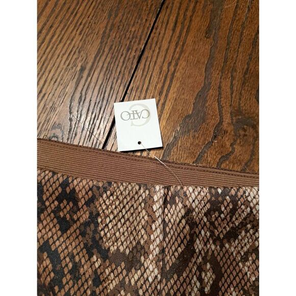 New Cato PIC Perfect Size Large Snakeskin Print Elastic Waist Pull-On Pants - Picture 3 of 4